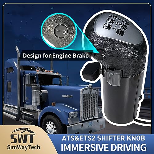HCXLELD SimWayTech USB Truck Simulator Shifter Knob for ATS & ETS2 compatibled with Logitech G25 G27 G29 G920 G923 Thrustmaster TH8A Fanatec SQ Moza PXN or other DIY shifter
