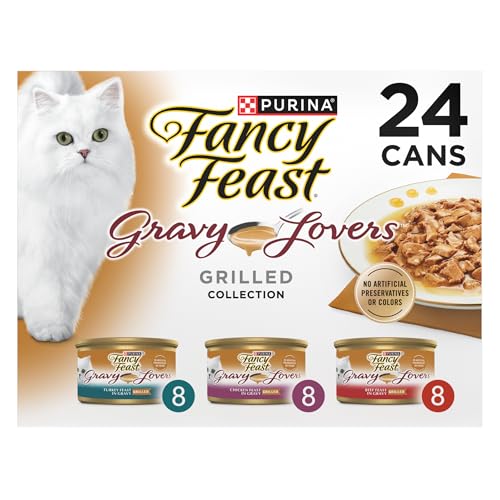 Purina Fancy Feast Gravy Lovers Poultry and Beef Gourmet Wet Cat Food Variety Pack - (Pack of 24) 3 oz. Cans