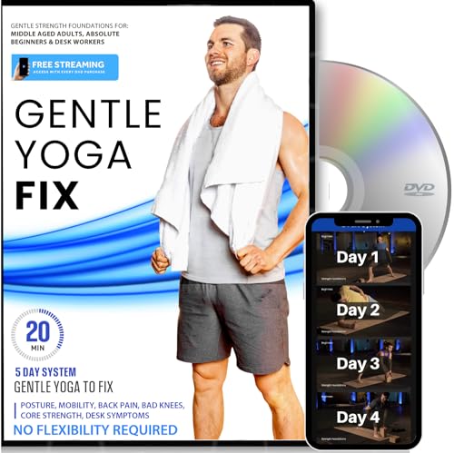 Yoga Fix - Gentle Strength Foundations For Middle Age Adults To Fix Posture, Desk Related Pain, Back Aches, Energy Levels, Core Strength, and Stress | Complete 5 Day System, 20 Minutes or Less Per Day