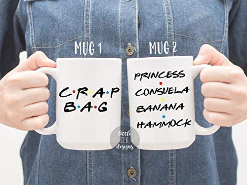 Crap Bag Princess Consuela Banana Hammock - White Ceramic Coffee Mug Cup Set Of 2