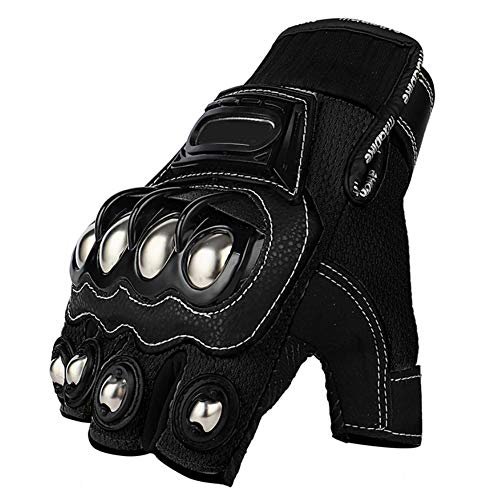 Steel Outdoor Knuckle Motorcycle Motorbike Powersports Safety Gloves (Medium, Touch Screen)