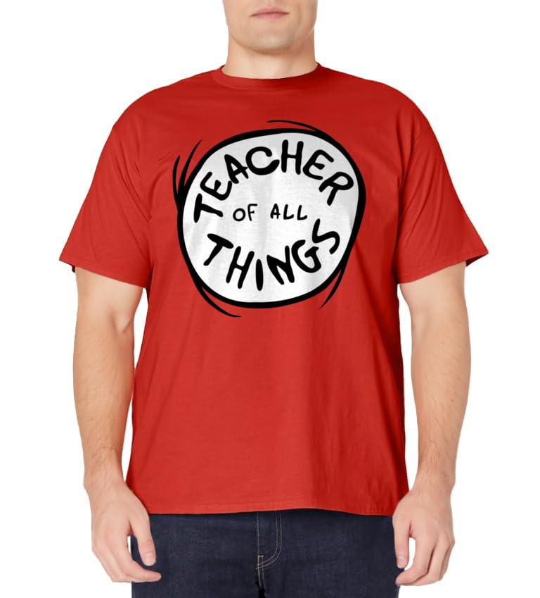 Dr. Seuss Teacher of all Things Emblem RED T-Shirt