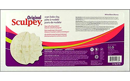 Sculpey Fun Express Original Sculpey White, Non Toxic, Polymer clay, Oven Bake Clay, 8 pounds great for modeling, sculpting, holiday, DIY and school projects. Great for all skill levels.