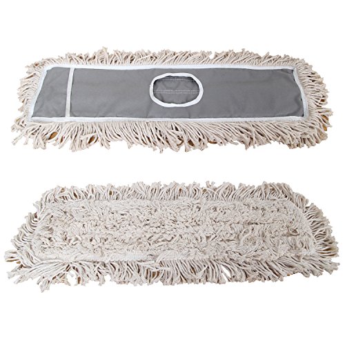 JINCLEAN 2 Pack of 24 Cotton Refills for Industrial Class Floor Dust mop Series Can be fit with Others