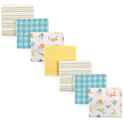 Luvable Friends Unisex Baby Cotton Flannel Receiving Blankets, Abc 7-Pack, One Size