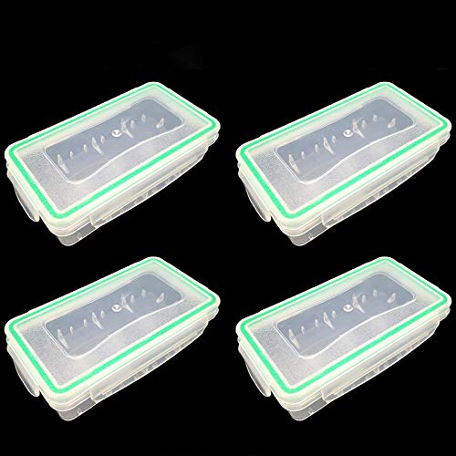 RJWKAZ Battery Storage Case Plastic Waterproof Battery Holder 18650 Battery Case 16340 Case(4 Pack)