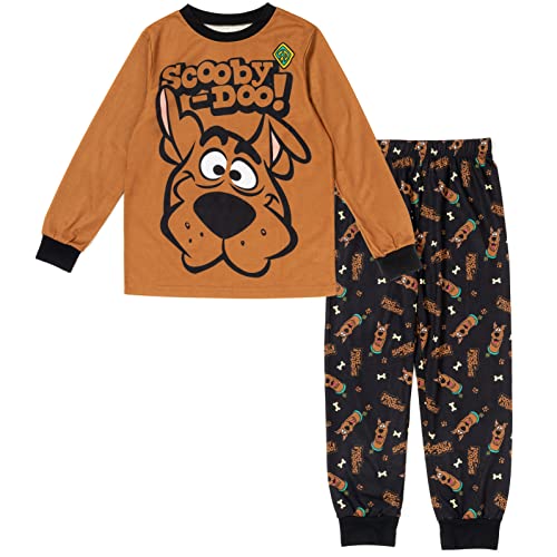 Scooby-Doo Big Boys Pajama Shirt & Pants Black/Brown 10-12