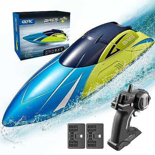 4DRC S4 RC Boat,Remote Control Boat for Kids Adults, 20+ MPH 2.4GHz Racing Boats for Pools and Lakes,Low Battery Alarm,Capsize Recovery,2 Rechargeable Batteries Toys Gifts for Boys Girls