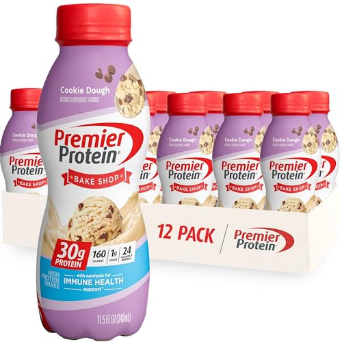 Premier Protein Shake, Cookie Dough, 11.5 Fl Oz (12 Pack), 30g Protein, 1g Sugar, 3g Carbs
