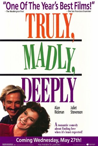 Pop Culture Graphics Truly Madly Deeply Poster 27x40 Juliet Stevenson Alan Rickman Bill Paterson