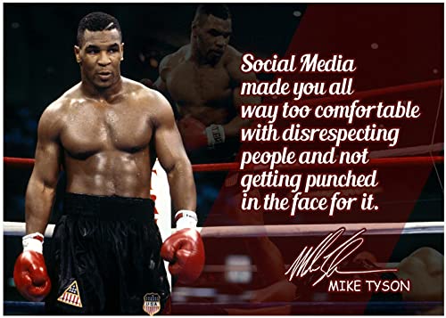 Mike Tyson Motivational Quote Poster Inspirational Posters Boxing Black History Month Posters Sports Quotes Decoration Growth Mindset Black Wall Art Decor Gym Art Autographed Boxing Memorabilia P103