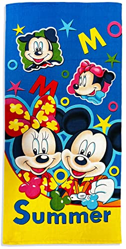 Disney Mickey Mouse Big Mickey on Front and Mickey Hold up Mickey Sign Polka dots Poncho Hooded Towel (Red Hoodie)