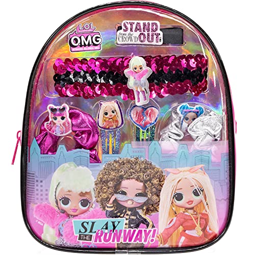 L.O.L Surprise! Townley Girl Backpack Cosmetic Makeup Gift Bag Set Includes Hair Accessories and Clear PVC Back-Pack for Kids Girls, Ages 3+ Perfect for Parties, Sleepovers and Makeovers