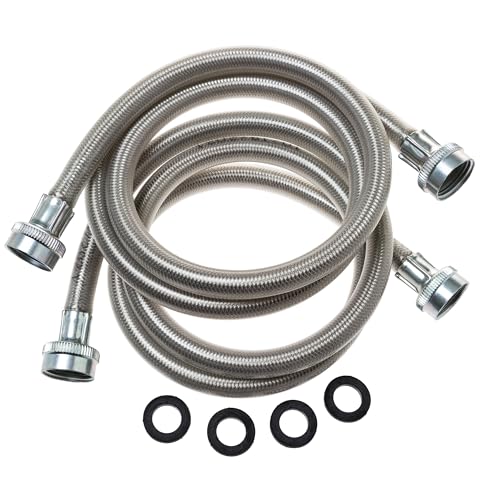 General Electric PM14X10005 Stainless Steel Washing Machine Hoses, 4-Foot (2-pack)