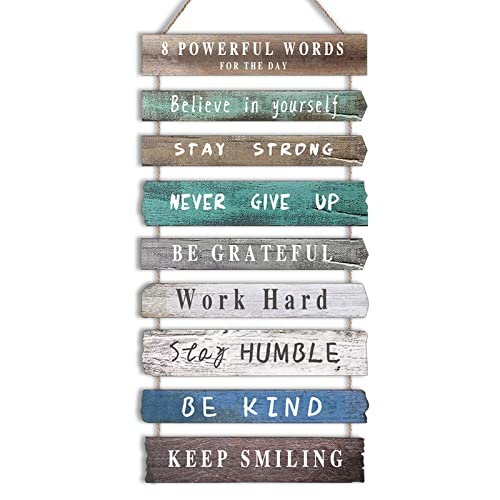 Inspirational Wall Art Decor for Office, Wooden Rustic Hanging Motivational Wall Art Decoration Sign, Inspiring Positive Quotes Wall Art for Home Living Room Bedroom Bathroom Classroom Gym 12'x24'