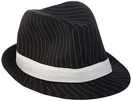 Loftus International Loftus 1920S Gangster Mob Boss Costume Pinstripe Fedora, Black White, One Size Novelty Item