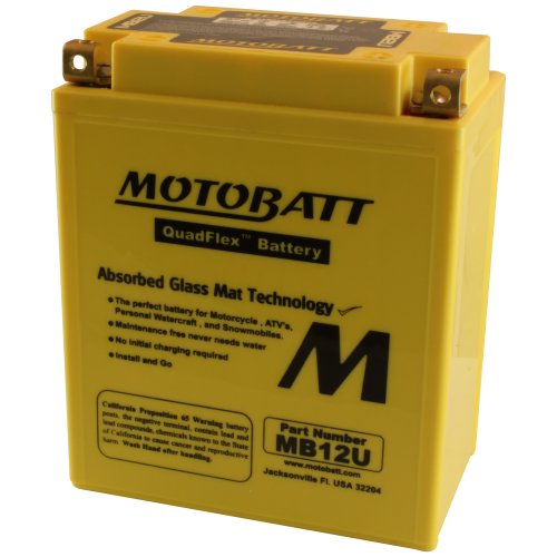 MotoBatt MB12U (12V 15 Amp) 160CCA Factory Activated QuadFlex AGM Battery Large