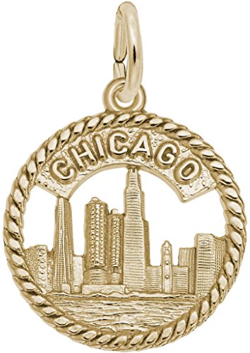 Rembrandt Chicago Skyline Charm - Metal - Gold-Plated Sterling Silver