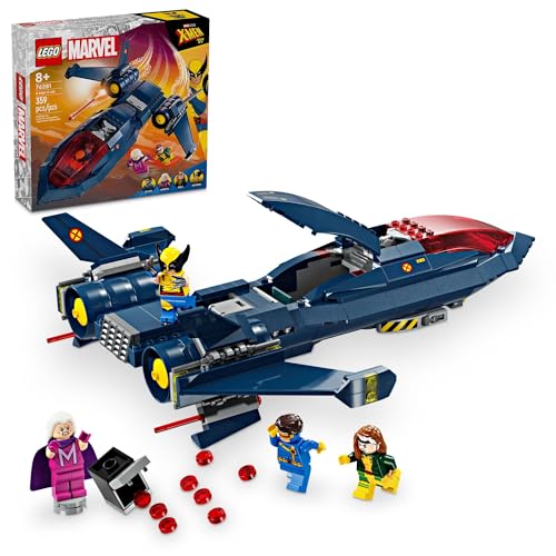 LEGO Marvel X-Men X-Jet Toy Plane Model Building Kit, Disney Plus Inspired X-Men Building Toy for Kids with 4 Marvel Minifigures, Gift for Marvel Fans, Boys and Girls Ages 8 and Up, 76281