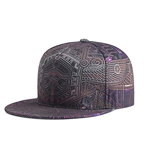 Quanhaigou 3D Printed Snapback,Hip Hop Fashion Flat Bill Hats,Adjustable Dancing Baseball Cap Brown