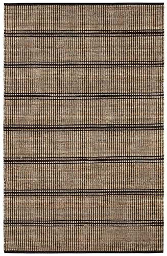 Dash & Albert Arbor Handwoven Jute Rug, 2 X 3 Feet, Black Stripe Pattern