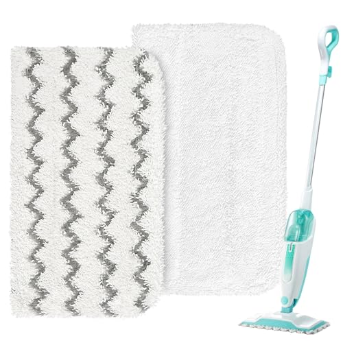 HOMEXCEL Steam Mop Replacement Pads for Shark Steam Mop S1000/S1000A/S1000C/S1000WM/and S1001C-Reusable Microfiber Steamer Scrub Mop Pads for All Hard Floors-2 Pack