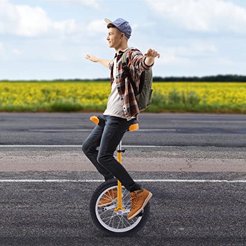 SannyBloom 24 inch Wheel Outdoor Unicycle with Reflective Stripe, Adjustable Height, for Adults Kids Outdoor Sports Fitness Exercise, Support to 440.9 lbs