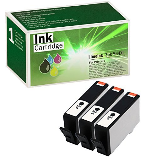 Limeink Compatible Ink Cartridges Replacement for HP 564 Ink Cartridges Combo Pack for HP 564xl Ink Cartridges for HP Printers Photosmart for HP Ink 564 xl Black Ink Cartridges for HP Printers 3 Black