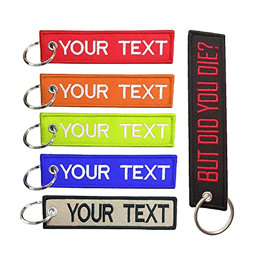 Custom Personalized Keychain, Embroidery Your Text Name Keychain Car key Tags suitable for Motorcycles Cars