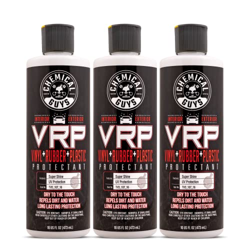 Chemical Guys TVD_107_1603 V.R.P. Vinyl, Rubber and Plastic Non-Greasy Dry-to-The-Touch Long Lasting Super Shine Dressing for Tires, Trim and More, 16 fl oz (3 Pack)