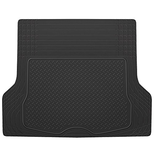 BDK-MT-785 Heavy Duty Cargo Liner Floor Mat-All Weather Trunk Protection, Trimmable to Fit & Durable HD Rubber Protection for Car SUV Sedan Auto - Black