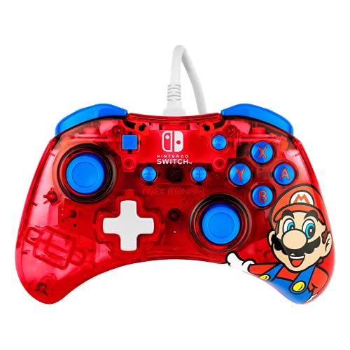 PDP Rock Candy Enhanced Wired Power Nintendo Switch Pro Controller, Official Licensed Nintendo Switch Mario Accessories/Switch Lite/OLED Compatible, Compact Durable for Travel, Ergonomic Non-Slip Joystick