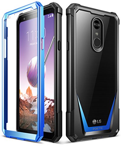 Poetic Guardian Series Case Designed for LG Stylo 4 (Revised Version), Full-Body Hybrid Shockproof Bumper Clear Cover Case, Built-in-Screen Protector, Blue