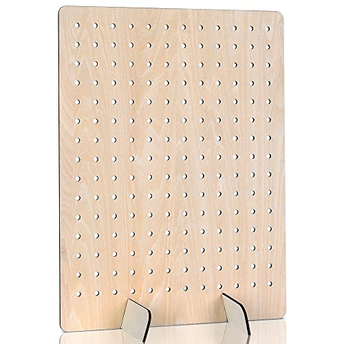 Wooden Pegboard Display Stand Retail Rack - Necklace Holder Earring Display Stands for Selling and Craft Shows - Jewelry, Pin, Stickers & Keychain Peg Board, 17' x 13'