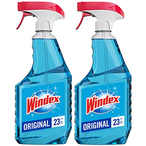 Windex Glass and Window Cleaner Spray Bottle, Bottle Made from 100% Recovered Coastal Plastic, Original Blue, 23 fl oz (Pack of 2)