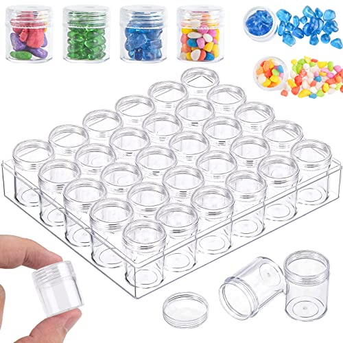 BigOtters 30 Grids Diamond Painting Storage Containers, Portable Bead Storage Organizer with Lids Small Diamond Painting Containers Glitter Containers for Crafts, Jewelry, 6.3 X 5.3 X 1.4inch