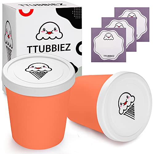 TTUBBIEZ Ice Cream Containers (2 Pack - 1 Quart Each), Ice Cream Containers for Homemade Ice Cream, Ice Cream Storage Containers for Freezer, 1 Quart Freezer Containers for Ice Cream Storage - Berry