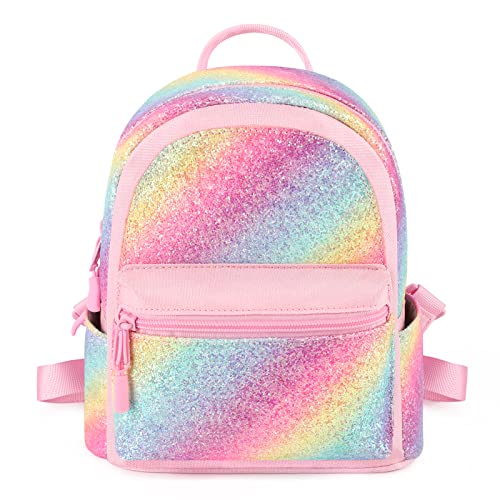 mibasies Mini Backpack for Girls Kids Rainbow Purse