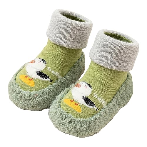 Uniex Baby Boy Girl Fleece Booties Warm Cozy Shoes Non Skid Soft Sock Cotton Boots Infant Slippers First Walking Shoes Warm Socks Newborn Crib Shoes