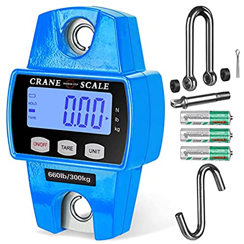 Digital Hanging Scale 660 LB 300 KG - Professional Heavy Duty Waterproof Fish Scale - Portable Durable Crane Scale for Luggage Weight Suitcase Hunting Farm Bike Bow Fish Weight Fishing Scale