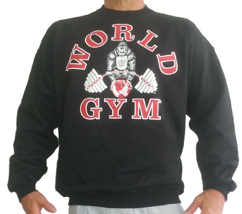 World Gym W801 Sweatshirt - Classic Logo (L, Black)