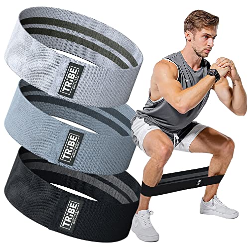 Fabric Resistance Bands for Working Out - Booty Bands for Women and Men - Exercise Bands Resistance Bands Set - Workout Bands Resistance Bands for Legs (Gray)