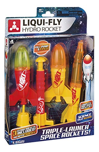 Toysmith, Liqui-Fly Hydro Rockets, 3 Easy To Use Water Rockets, For Boys & Girls Ages 8+