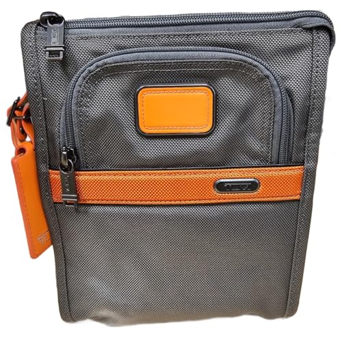 TUMI 126182 Grey/Orange/Black With Gunmetal Hardware Multi Compartment Small Pocket Crossbody Bag