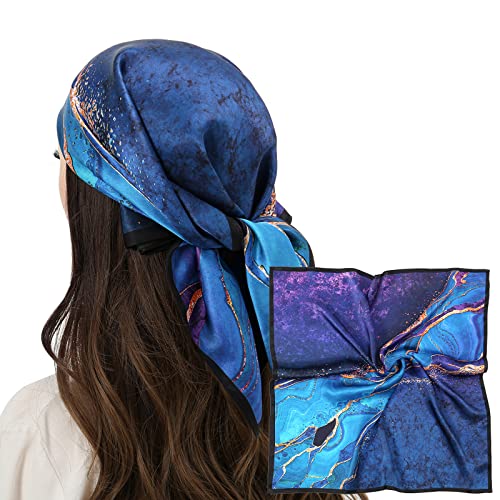 RIIQIICHY 100% Mulberry Silk Scarf Head Scarf for Women Hair Scarf Silk Scarf for Sleeping Hair Wrapping Square Neck Scarves