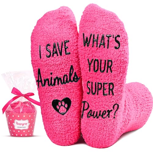 HAPPYPOP Unisex Veterinary Socks VET Socks Veterinarian Socks Fuzzy Socks, Veterinary Technician Gifts Veterinarian Gifts Vet Gifts Pet Doctor Gifts Dogtor Gifts