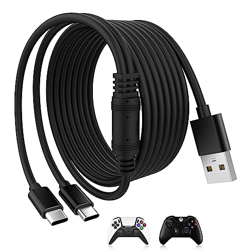 Toxaoii 10FT PS5 Controller Charging Cable, Dual USB Type C Charger Cord Compatible with Playstation 5, Xbox Series S/X, Nintendo Switch/Pro/Lite Controller