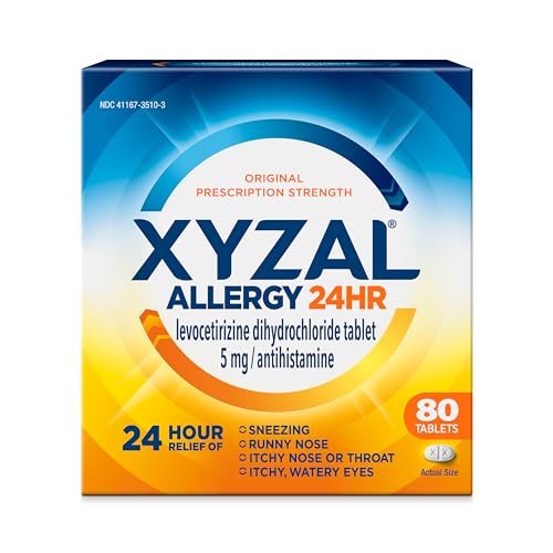 Xyzal Allergy Pills, 24-Hour Allergy Relief, 80-Count, Original Prescription Strength