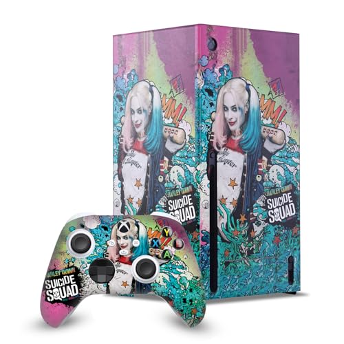 Head Case Designs Officially Licensed Suicide Squad 2016 Harley Quinn Poster Graphics Game Console Wrap and Game Controller Skin Bundle Compatible with Xbox Series X