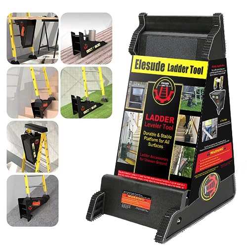 Ladder Leveler,Pitch Hopper, Ladder Stabilizer, Stair Ladder with Storage, Ladder Leveling Tool,Ladder Jacks,Easy to Use,Stable Platform for All Surfaces,Extension Ladder Accessories for Uneven Ground